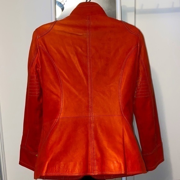 Italian made Designer genuine leather buttoned jacket - Picture 4 of 10